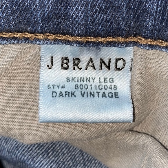 J BRAND Skinny Leg Dark Vintage Ankle Jeans SZ 26 - Picture 3 of 6